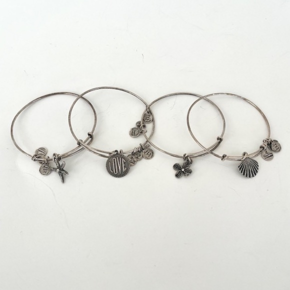 Alex and Ani 4 silver Charmed Bracelets - Picture 6 of 6